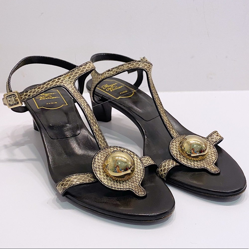 Roger Vivier Snakeskin Sandals - 38.5